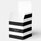Ballotins Boîte de faveur de mariage rayé noir et blanc (Ouvert)