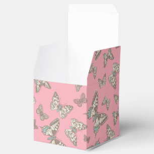 Ballotins Boîte de faveur de mariage rose papillon