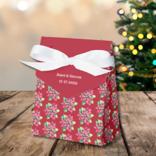 Ballotins boîte de faveur de mariage rouge de Noël
