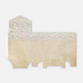 Ballotins Boîte de faveur de mariage Rustique Romance Lace V (Déplié)