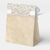 Ballotins Boîte de faveur de mariage Rustique Romance Lace V (Arrière)