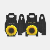 Ballotins Boîte de faveur de mariage Sunflower (Déplié)