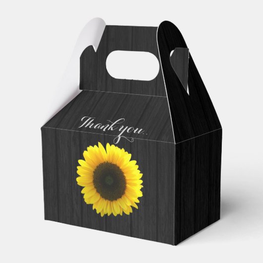Ballotins Boîte de faveur de mariage Sunflower (Arrière)
