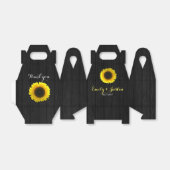 Ballotins Boîte de faveur de mariage Sunflower (Déplié)