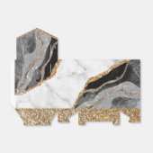Ballotins Boîte de faveur de monogramme de géode d'agate gri (Déplié)