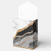 Ballotins Boîte de faveur de monogramme de géode d'agate gri (Ouvert)