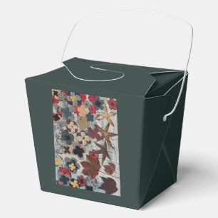 Ballotins Boîte de faveur de motif floral de feuilles d'auto