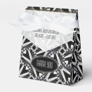 Ballotins Boîte de faveur de motif noir et blanc Tribal mo