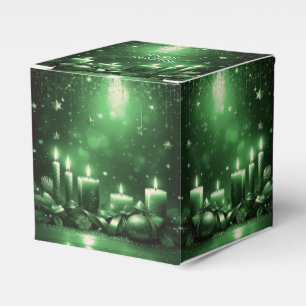 Ballotins Boîte de faveur de Noël de bougies vertes
