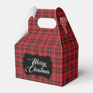 Ballotins Boîte de Faveur de Noël Rouge et Noir Festive