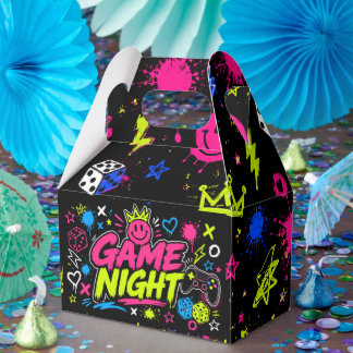 Ballotins Boîte de faveur de nuit de jeu graffiti néon gras