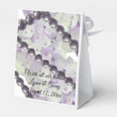Ballotins Boîte de faveur de perles et d'hydrangeas mauves (Arrière)