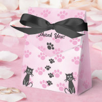 Boîte de Faveur de Personnaliser Chat Rose Emprein