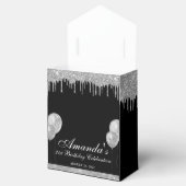 Ballotins Boîte de faveur de photo de Glamour Silver Drip (Ouvert)