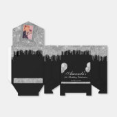 Ballotins Boîte de faveur de photo de Glamour Silver Drip (Déplié)