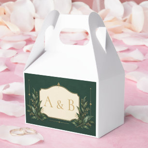 Ballotins Boîte de faveur de pignon de mariage en or vert fo