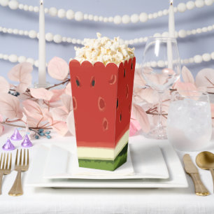 Ballotins Boîte de faveur de pop-corn de pastèque à aquarell
