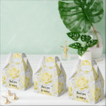 Ballotins Boîte de faveur de rose jaune<br><div class="desc">boîte de faveur personnalisable</div>