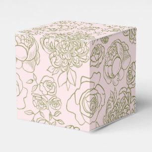 Ballotins Boîte de faveur de sauge verte et rose florale