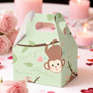 Ballotins Boîte de faveur de singe de dessin animé pastel ve