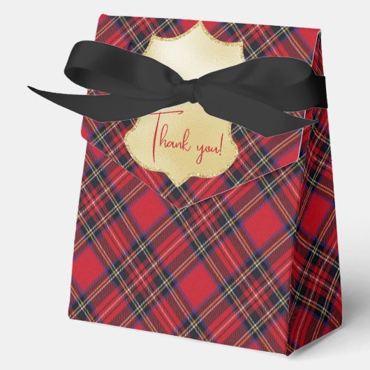 Ballotins Boîte de faveur de tartan écossais original Royal (Recto)