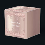 Ballotins Boîte de Faveur de Texte Personnalisé Rose Gold Gl<br><div class="desc">Boîtes de Faveur avec Gouttes de Paillettes de Rose Gold Blush Sparkle Texte Personnalisé Rose Moderne - Ajoutez Votre Texte Unique ou Supprimez le Texte - Faites Votre Cadeau Spécial - Redimensionnez et déplacez ou supprimez et ajoutez du texte / éléments avec l'outil de personnalisation. Conception par MIGNED. Veuillez voir...</div>