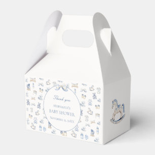 Ballotins Boîte de Faveur de Toile De Jouy Baby Shower avec