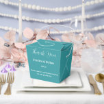 Ballotins Boîte de faveur de traitement de fête<br><div class="desc">Cette boîte de faveur de fête est présentée dans une élégante couleur sarcelle.
Personnalisez cet article et remplacez le texte d'exemple par le vôtre.
Conseil : il suffit d'ajouter vos excellents traitements et une jolie corde festive.</div>