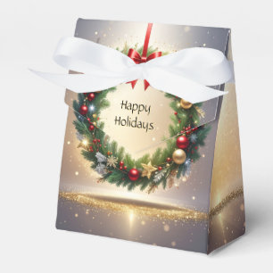 Ballotins Boîte de faveur de vacances de couronne de Noël fe