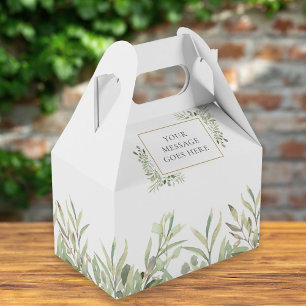 Ballotins Boîte de Faveur de Verdure Dorée Élégante Personna