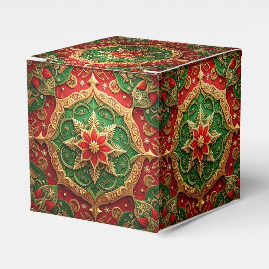 Ballotins Boîte de faveur décorative de vacances Rouge Vert (Verso)