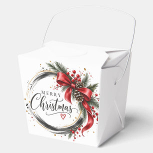 Ballotins Boîte de Faveur Élégante de Houx de Noël à l'Aquar