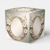 Ballotins Boîte de Faveur Florale Blanche Décorative (Arrière)