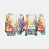 Ballotins Boîte de faveur florale colorée (Déplié)