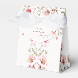 Ballotins Boîte de faveur florale élégante rose blanc