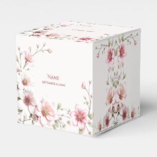 Ballotins Boîte de faveur florale rose blanc élégante