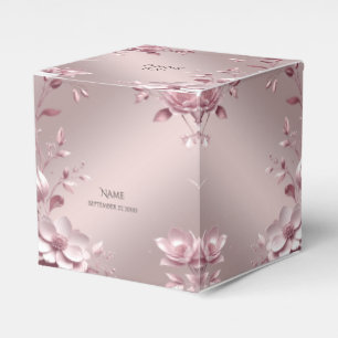 Ballotins Boîte de faveur florale rose délicate