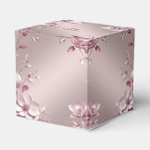 Ballotins Boîte de faveur florale rose délicate (Arrière)