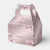 Ballotins Boîte de faveur florale rose délicate (Arrière)