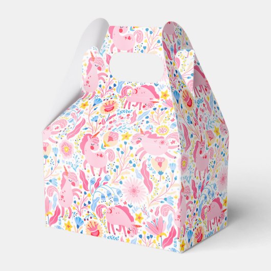 Ballotins Boîte de Faveur Licorne Rose (Verso)