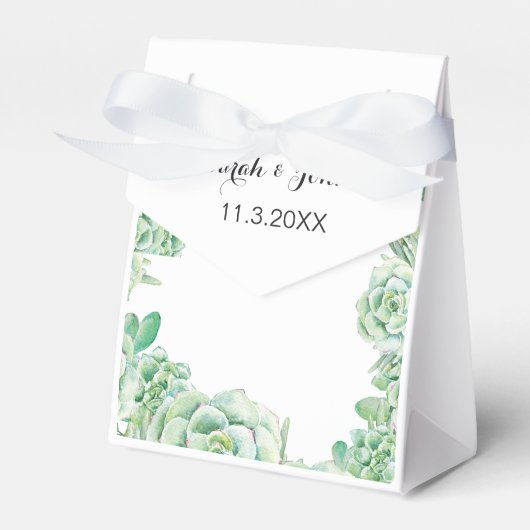 Ballotins boîte de faveur mariage succulente aquarelle (Verso)