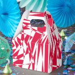Ballotins Boîte de faveur moderne d'illusion abstraite rouge<br><div class="desc">Boîte-cadeau d'illusion abstraite rouge et blanc – Idée de cadeau d'art géométrique moderne pour Noël,  anniversaire et mariage,  décoration de vacances,  décoration d'intérieur hivernale</div>