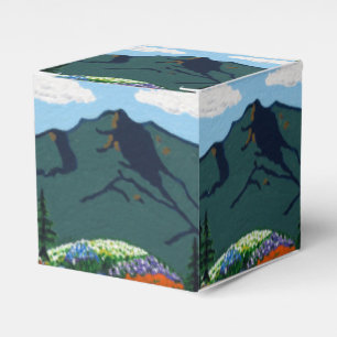 Ballotins Boîte de faveur Peinture de fleurs sauvages de Mt