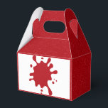 Ballotins Boîte de faveur personnalisée avec éclaboussures r<br><div class="desc">Attirez l'attention avec cette boîte de faveur rouge tomate audacieuse, dotée d'un motif éclaboussé vibrant sur un panneau avant personnalisable et d'un fond texturé à bruit rouge pour un intérêt visuel supplémentaire. Parfaite pour faire une impression lors de tout événement, cette boîte à pignon de 4" x 2, 5" x...</div>