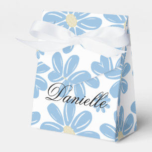 Ballotins Boîte de Faveur Personnalisée - Motif Floral Bleu