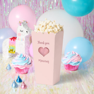 Ballotins Boîte de faveur Quinceañera à cœur rose minimalist