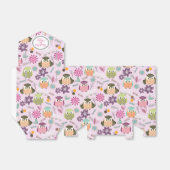 Ballotins Boîte de faveur rose de chouette mignon (Déplié)