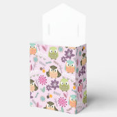 Ballotins Boîte de faveur rose de chouette mignon (Ouvert)