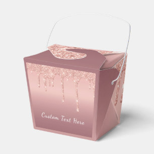 Ballotins Boîte de Faveur Rose Gold Blush Paillettes Votre T