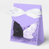 Ballotins Boîte de faveur violette de couple de chat d'amour (Verso)
